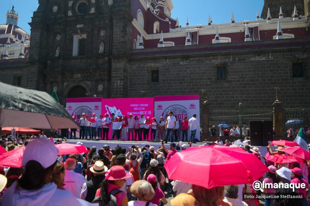 Marcha el ine no se toca zocalo de Puebla 2