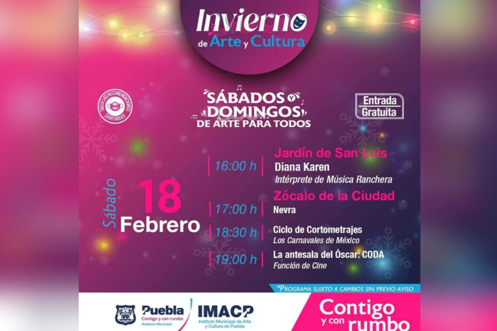 arte y cultura puebla 18 de febrero
