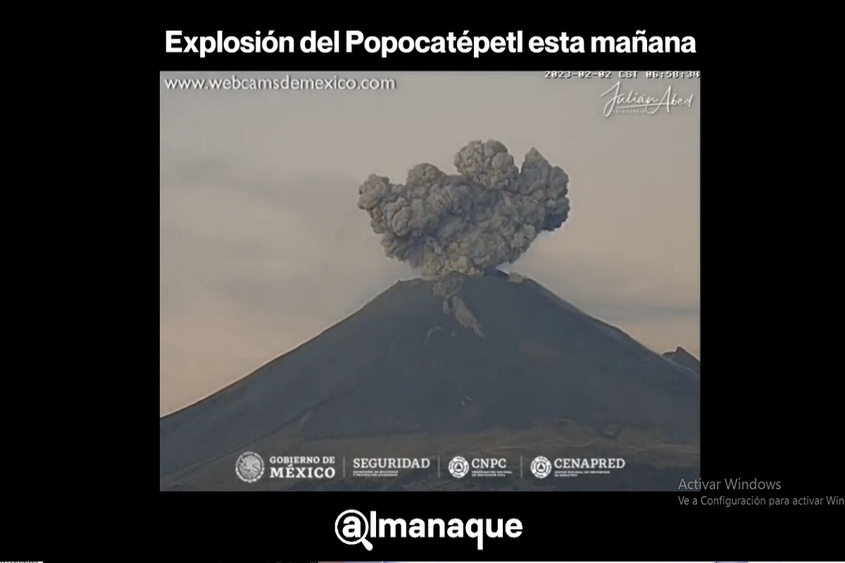 VIDEO y FOTOS: Popocatépetl registra explosión este 2 de febrero 3 explosion popocatepetl