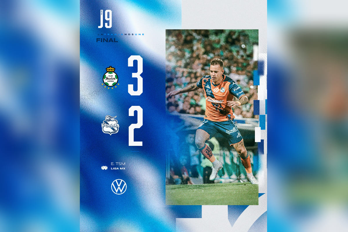 La Franja cae en la Laguna: Santos le gana al Puebla que se hunde en la tabla general 2 Puebla perdió ante Santos