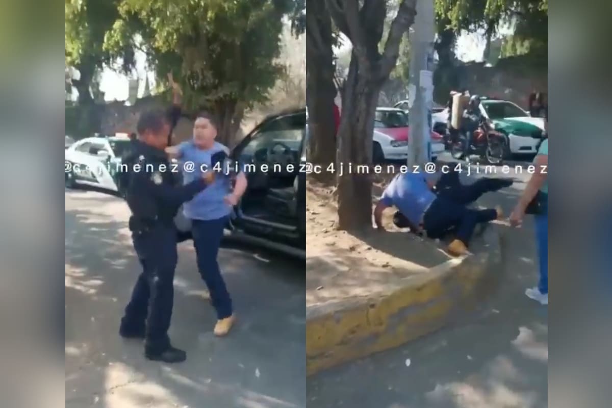 VIDEO: Sujeto agrede a policías en alcaldía Xochimilco de la CDMX 2 Sujeto agrede a policías de Xochimilco