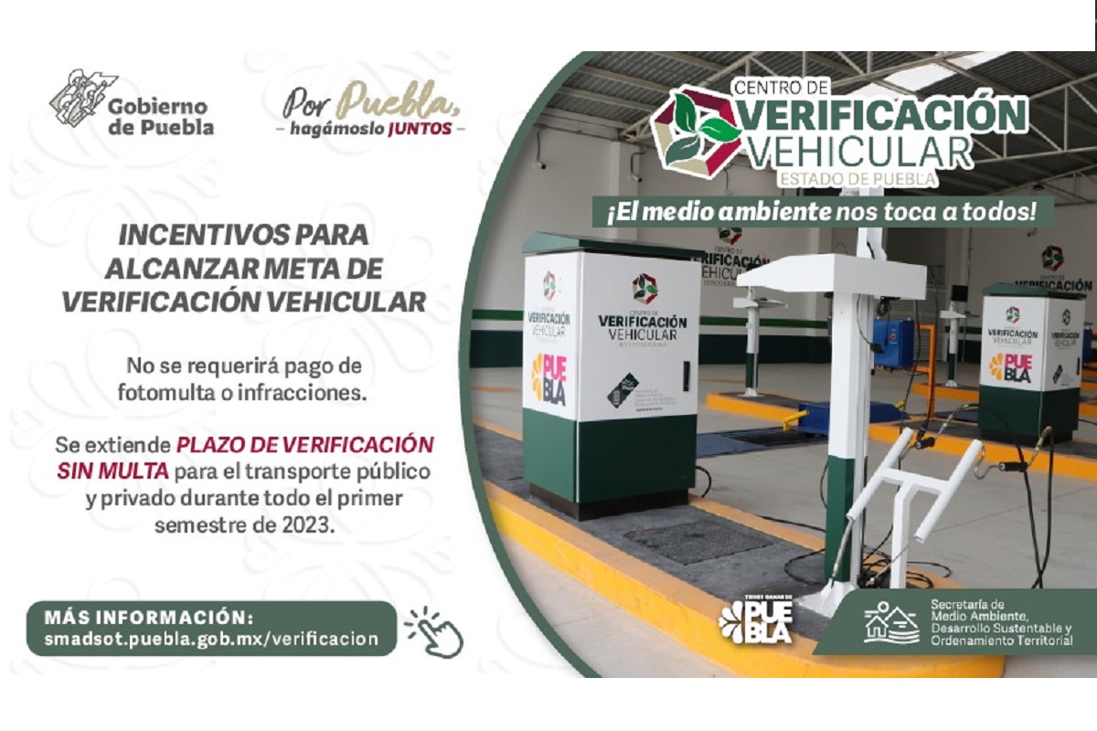 ¡No hay pretexto! Dan prórroga al transporte y podrás verificar en Puebla con adeudo de fotomultas 1 verificacion vehicular en Puebla