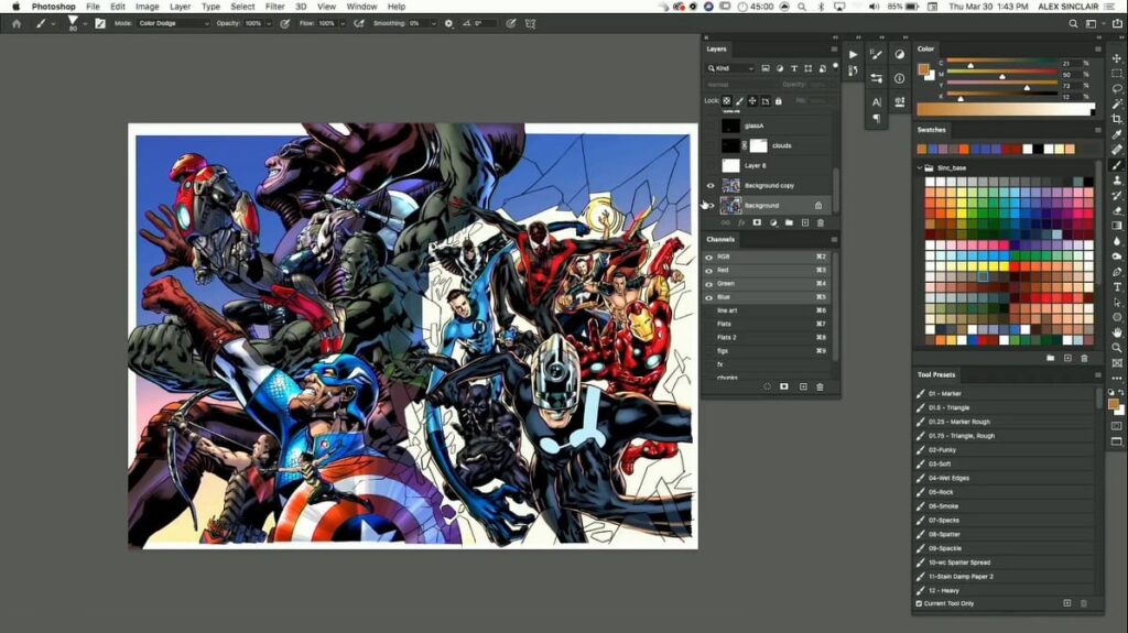 Colorista de DC Comics, Marvel y Star Wars se presentó en la FENALI BUAP: Así trabajó en tiempo real 18 Alex sinclair comics 7