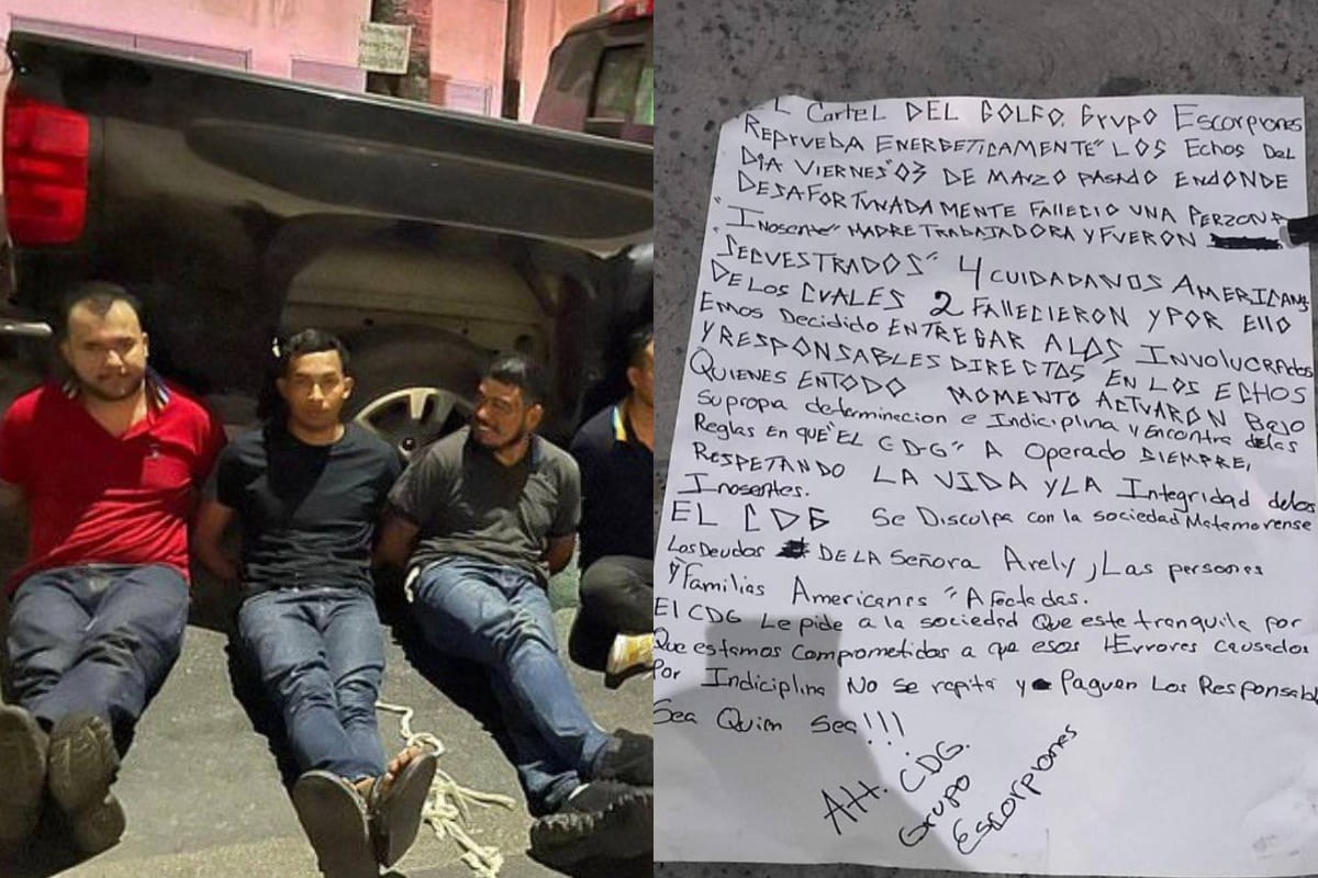 Cartel del Golfo se “disculpa” y entrega a responsables de caso Matamoros 2 CDG entrega responsables caso Matamoros