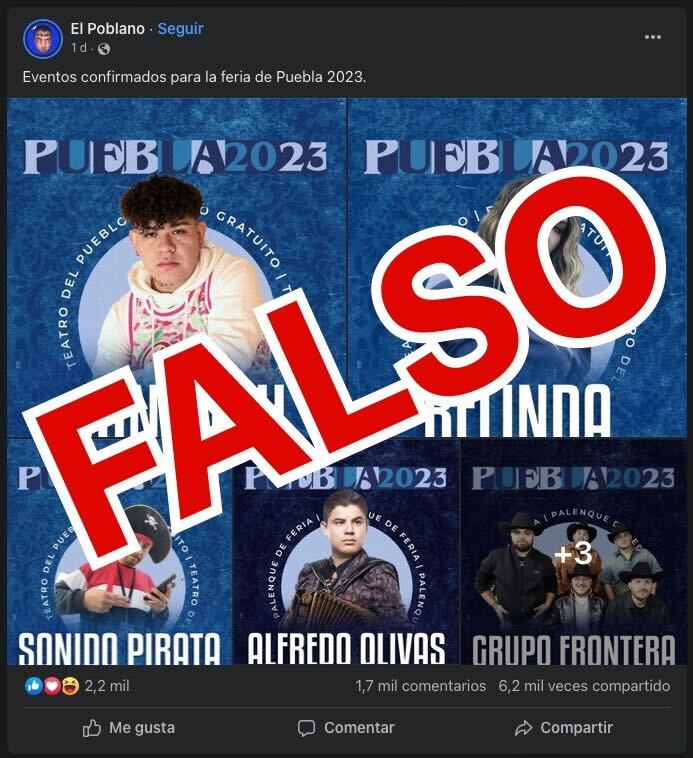 cartel fake feria de puebla 2023 2