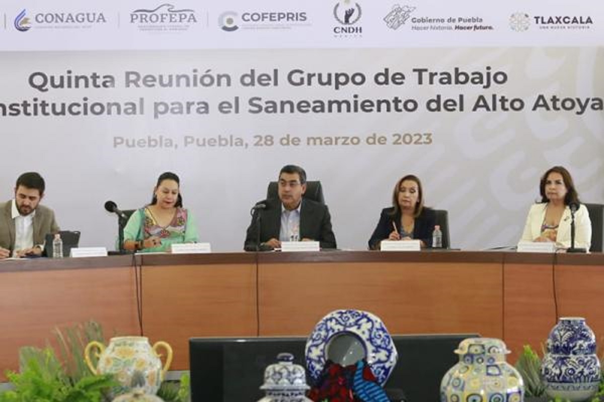 Con federación y Tlaxcala, gobierno de Puebla refuerza labores para sanear Atoyac y mejorar condiciones medio ambientales 1 grupo de trabajo