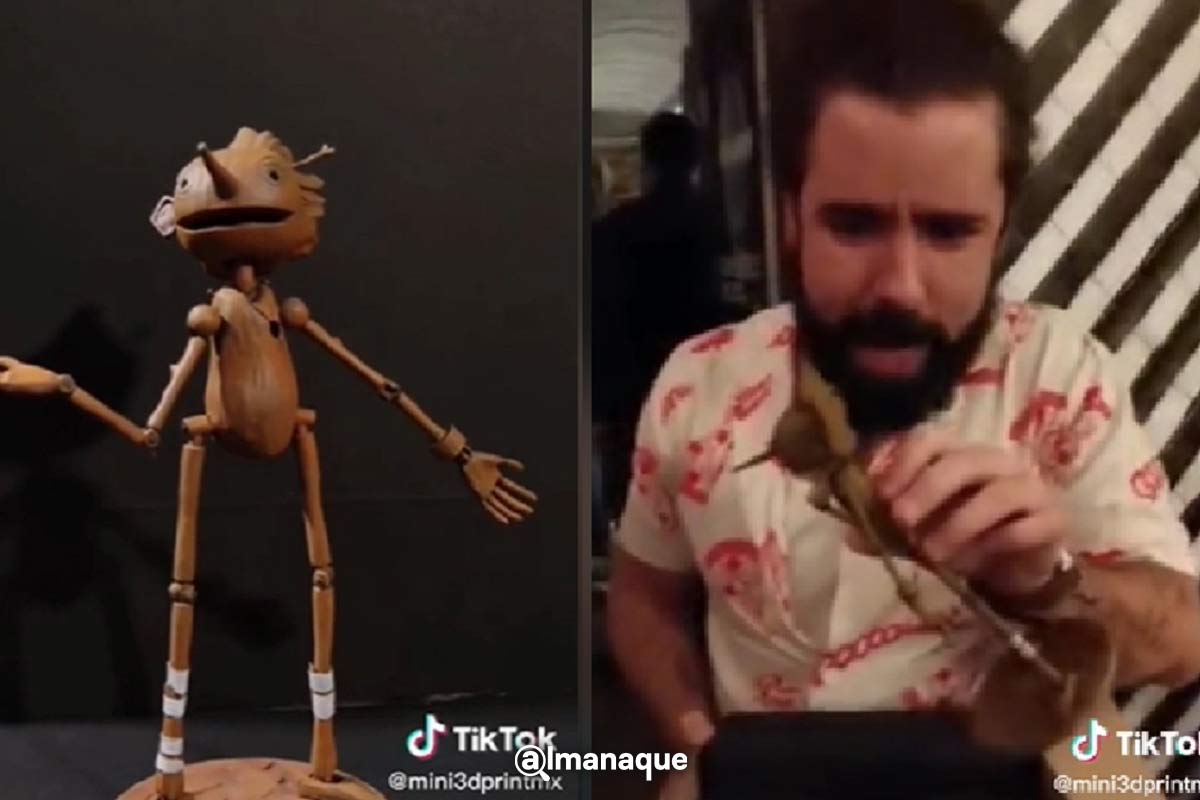 VIDEO: Poblanos regalan una figura de Pinocchio a Javier Ibarreche y así reaccionó el influencer 3 javier ibarreche figura 3D