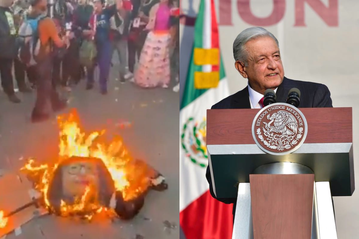 AMLO condena quema de muñeco de Norma Piña