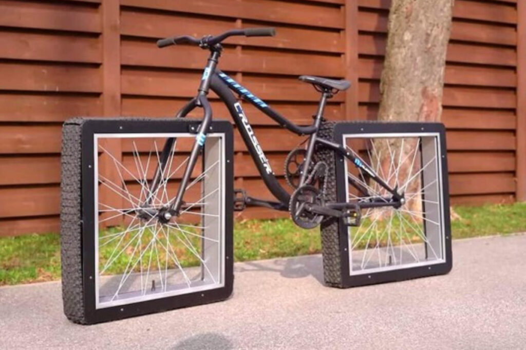 VIDEO: Ingeniero diseñan bicicleta con llantas cuadradas 6 Bici llantas cuadradas