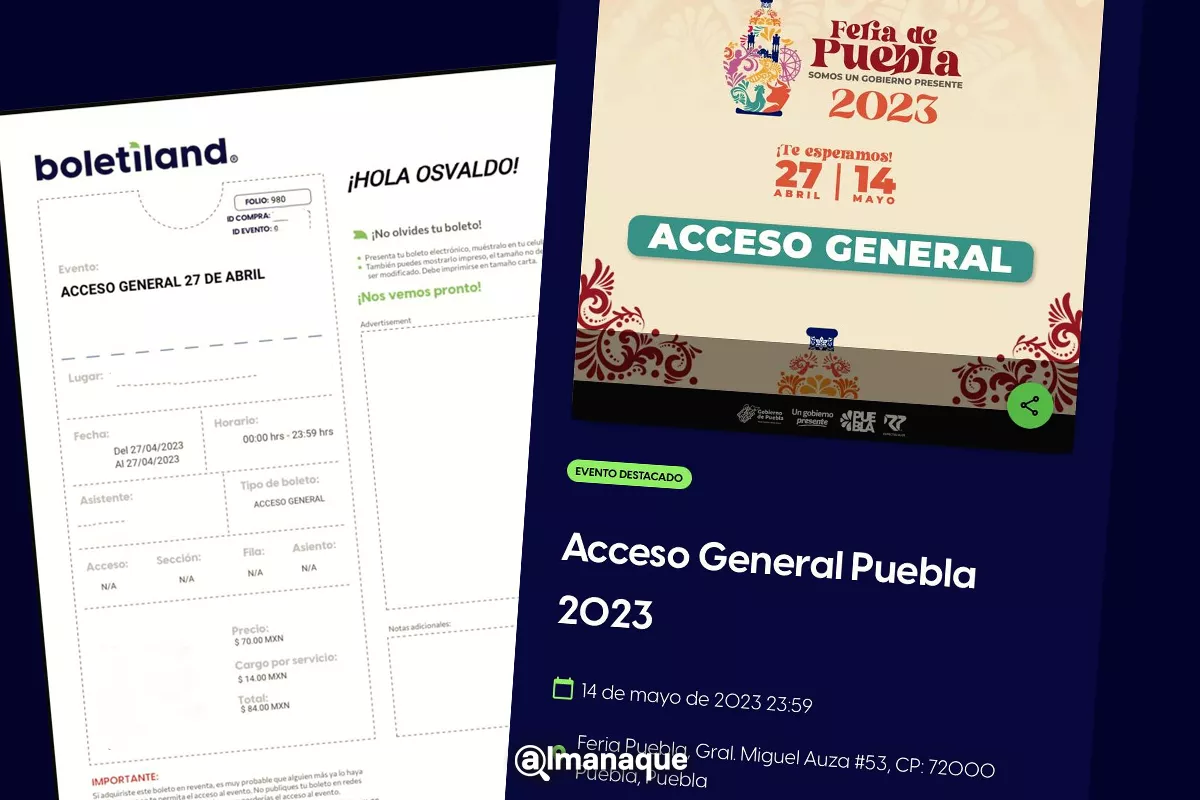 Este es el boleto digital de la Feria de Puebla 2023