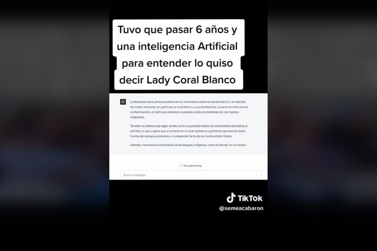 ChatGPT: Con la inteligencia artificial por fin descifran qué quiso decir Lady Coral 3 Chat GPT descifra a Lady Coral Blanco