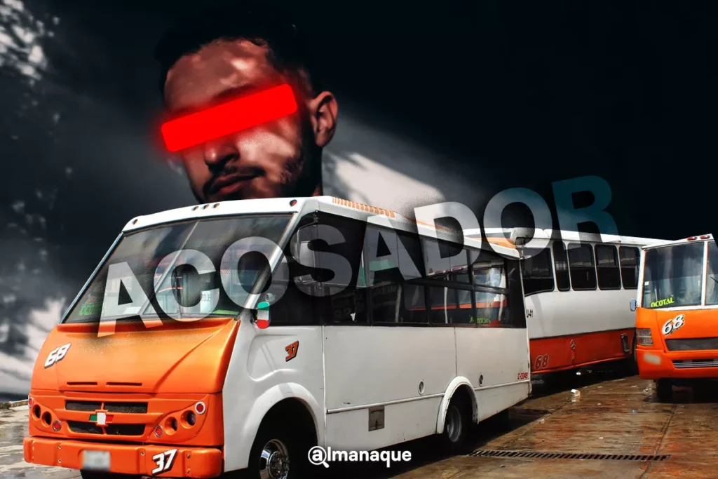 Pegaran rostros de acosadores en unidades de transporte publico de Puebla