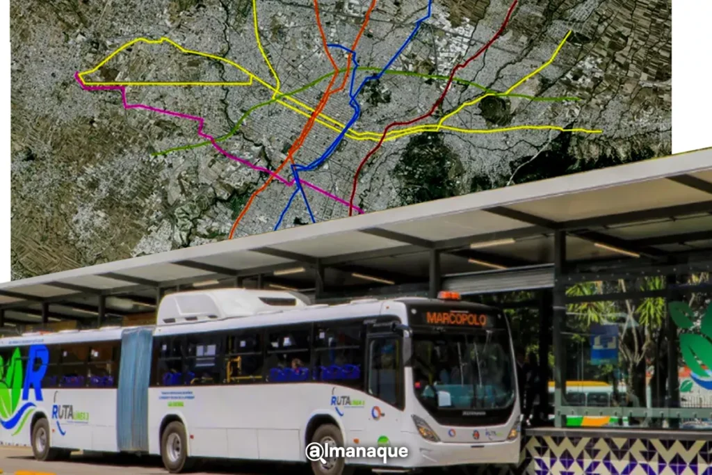 Ruta Puebla Estas son las seis lineas que tenia el proyecto original