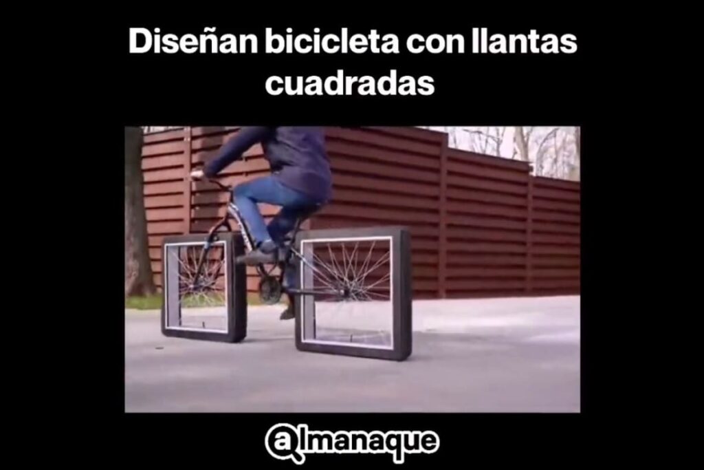 Crean bicicleta con llantas cuadradas