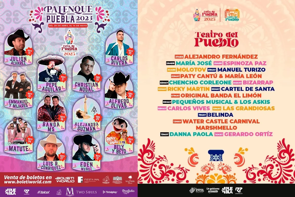 conciertos de abril en Puebla