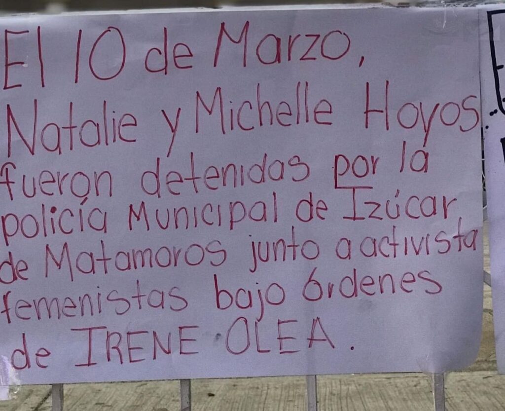 Feministas de la mixteca se manifiestan contra Irene Olea