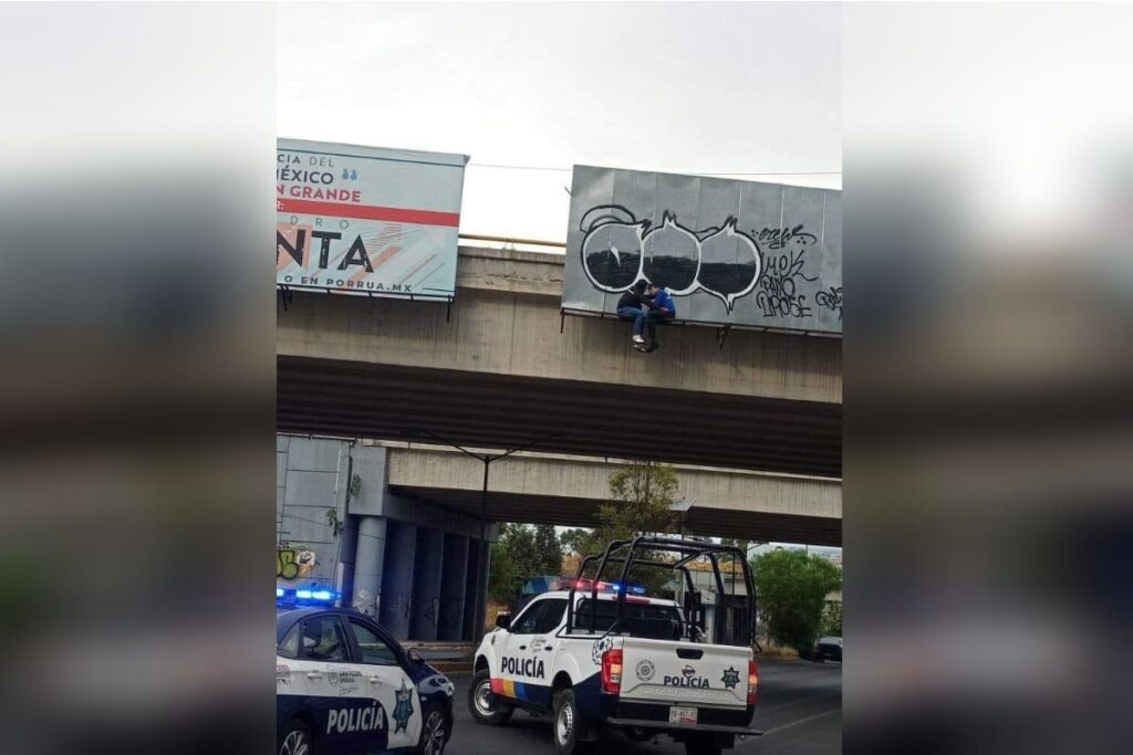 hombre amenaza aventarse de puente