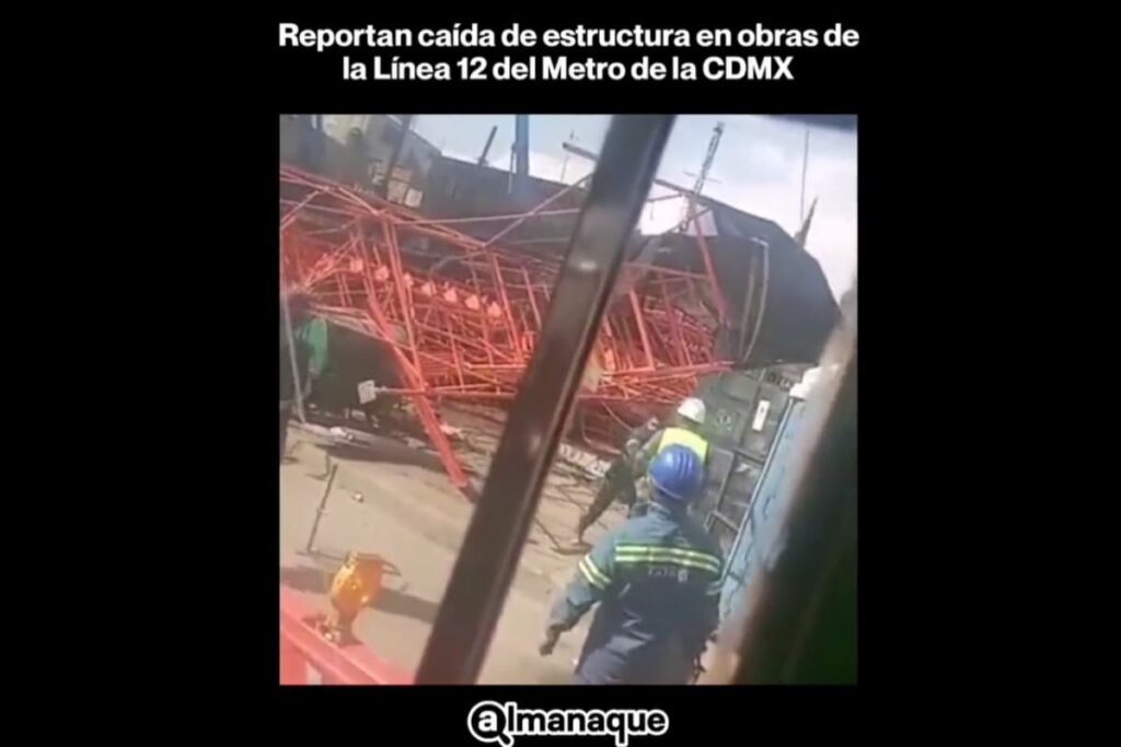 Estructura en reconstrucción de Línea 12 del Metro se cayó
