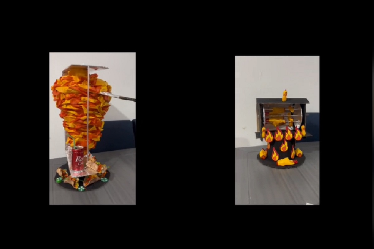 VIDEO: Padre hace sombreros locos de trompo de tacos al pastor y pollo rostizado para sus hijos y se viraliza 3 sombreros locos
