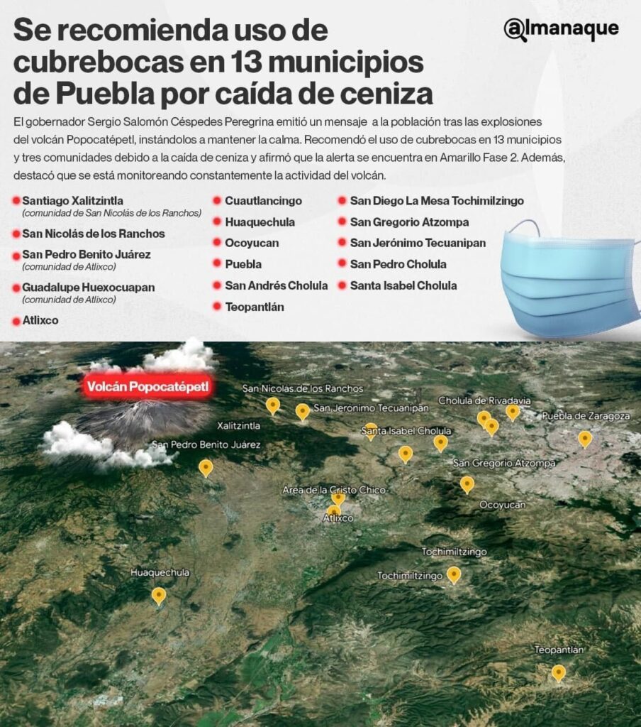 Plan DN-III en Puebla si fase volcánica cambia a Naranja  