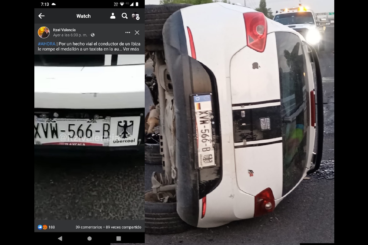 ¿Karma? Conductor que chocó contra un taxi en la Puebla-Orizaba se vuelca en el mismo tramo 3 Ibiza blanco