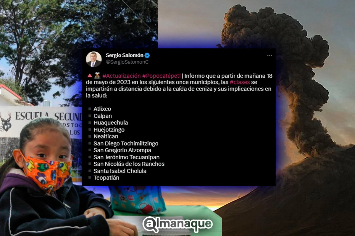 En estos 11 municipios de Puebla habrá clases a distancia por caída de ceniza del Popocatépetl 3 Popo escuelas 1 1