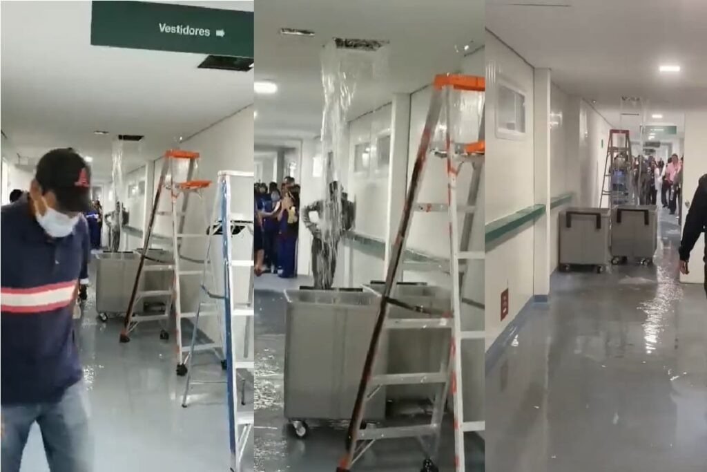 colapsa techo del hospital IMSS en Cuautlancingo
