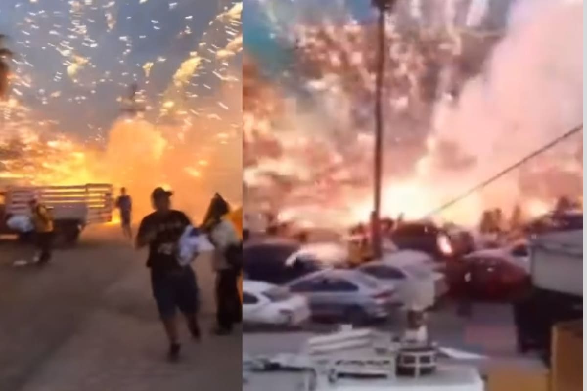 VIDEO: Fans de Tigres resultan lesionados tras explosión de pirotecnia afuera del estadio 3 Explosión de pirotecnia Tigres vs Toluca