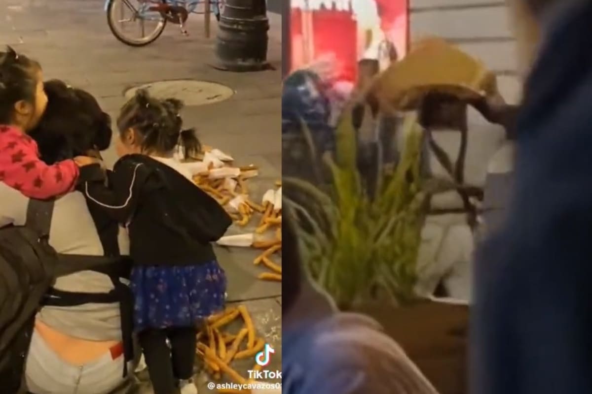 VIDEO: Policías tiran canasta de churros a una mujer y sus dos hijas en la CDMX 3 Policías tiran churros a vendedora en la CDMX