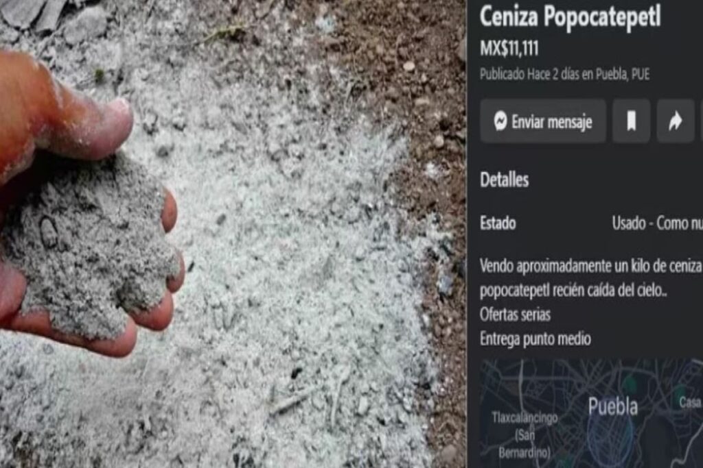 venden ceniza del popocatepetl 1