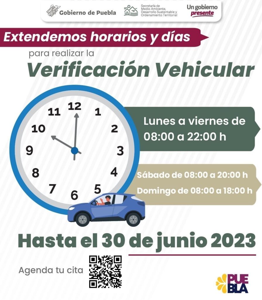 Amplían horario de verificación en Puebla