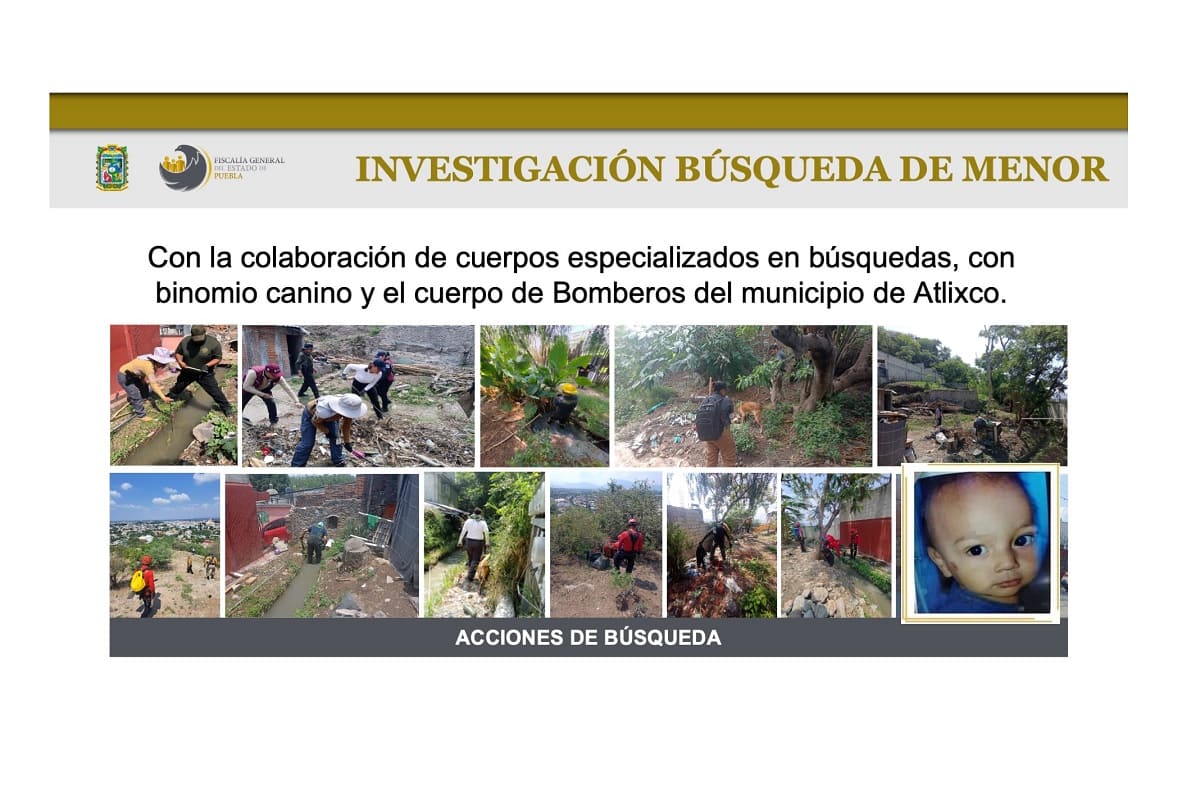 Sospecha Fiscalía que el bebé Cristopher desaparecido en Atlixco cayó a un canal de agua 3 bebé cristopher pudo haber caído a un canal de agua en Atlixco