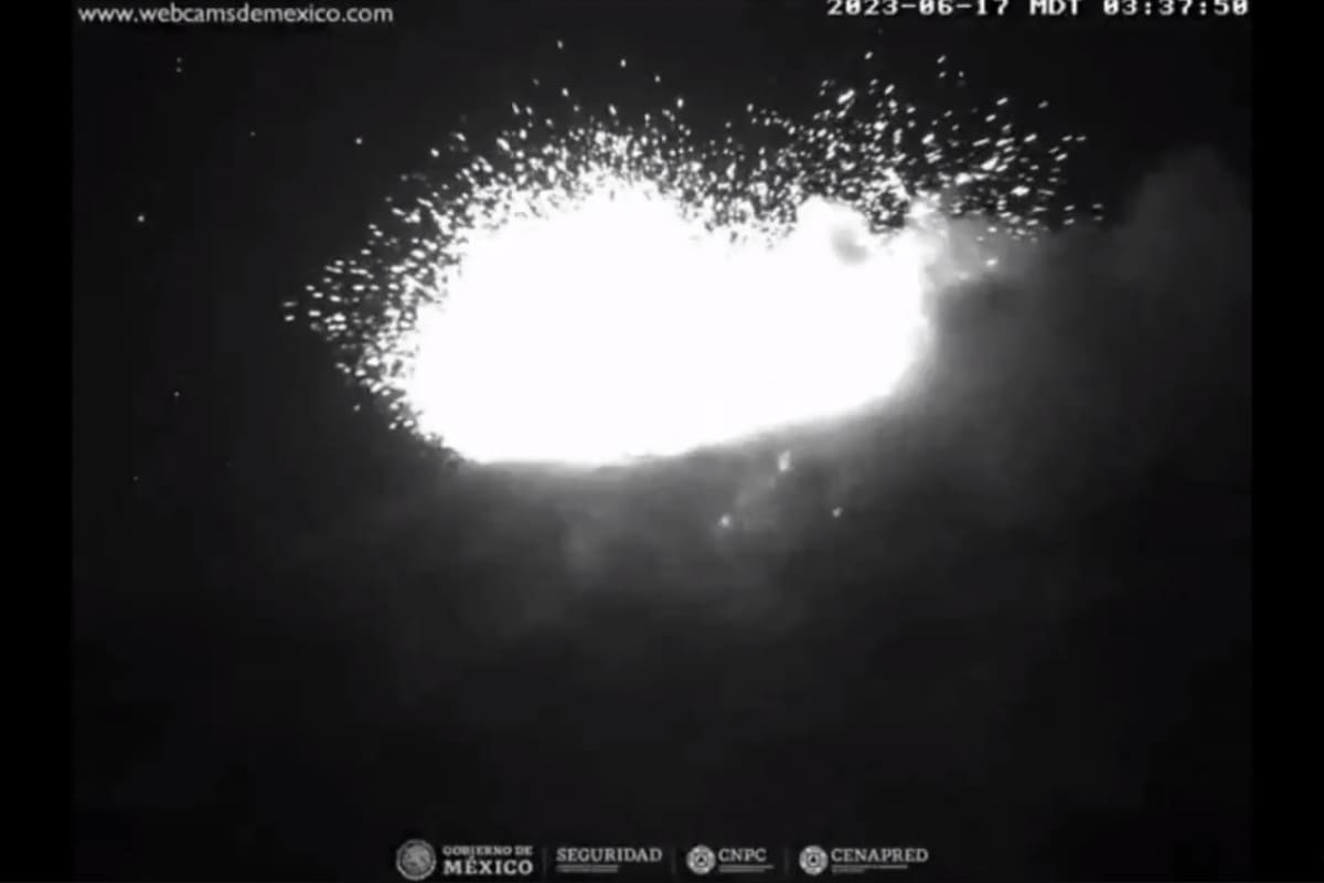 VIDEO: Popocatépetl registra fuerte explosión durante la madrugada 3 Explosión Popocatépetl 17 de junio