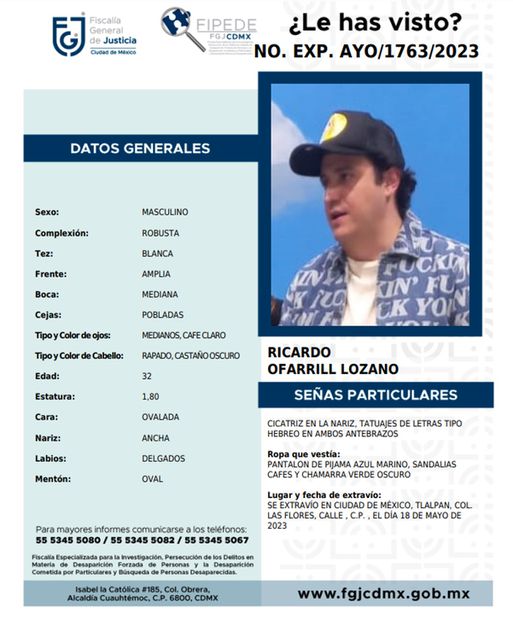 Reportan desaparición del comediante Ricardo O'Farrill 