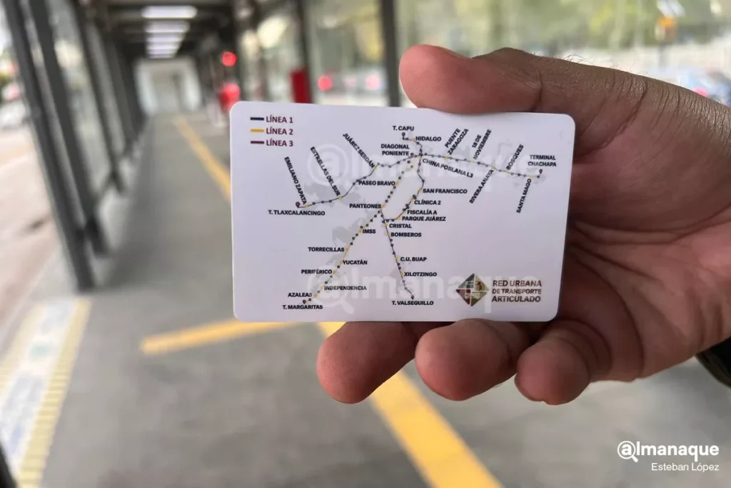 interior tarjeta del metrobus puebla 1