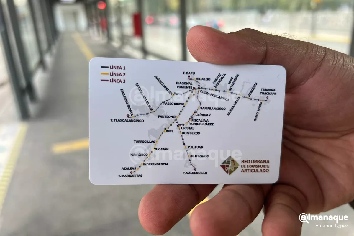 interior tarjeta del metrobus puebla 2