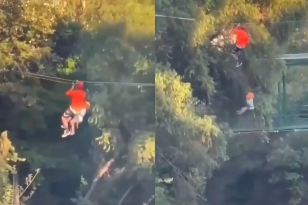 Niño cae de tirolesa en Monterrey