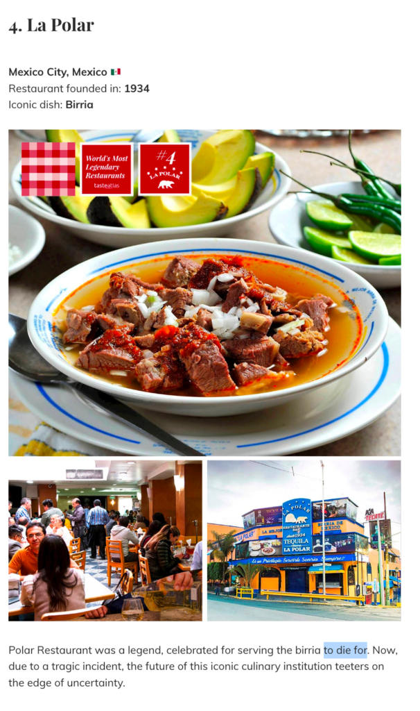 Tras asesinato, eligen a ‘La Polar’ como uno de los restaurantes más legendarios del mundo 6 taste atlas birria polar para morirse