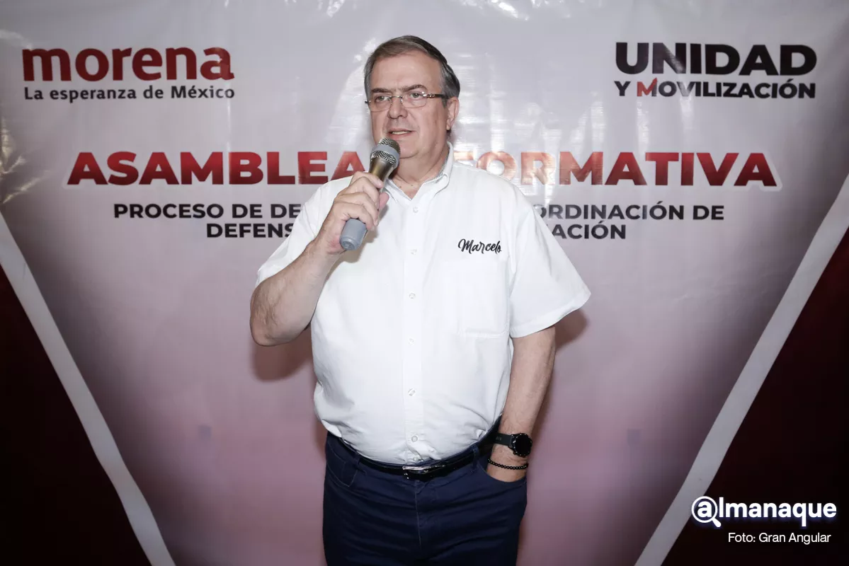 Desde Puebla Ebrard le manda mensaje a Claudia Sheinbaum: “todas sus encuestas favoritas han fallado” 7 Marcelo Ebrard proyecto angel Rueda de Prensa Puebla 3