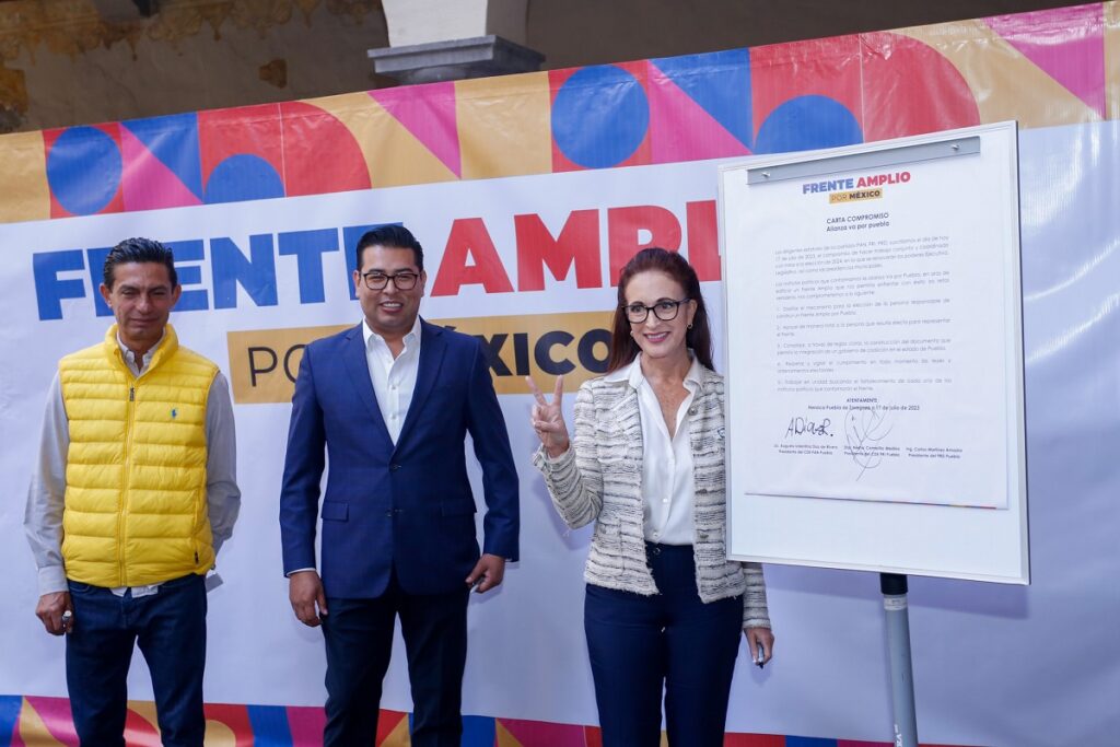 PAN, PRI y PRD formalizan alianza en Puebla; anuncian visita de sus presidenciables 5 frente amplio por puebla