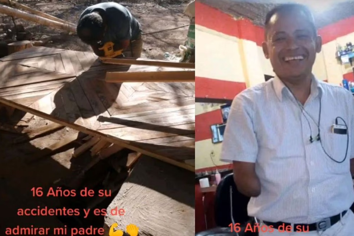 "Mi gran orgullo, mi papi": Hija presume a su padre, un carpintero y albañil que no tiene brazos 1 Porfirio Munoz Ledo Foto Cortesia 2