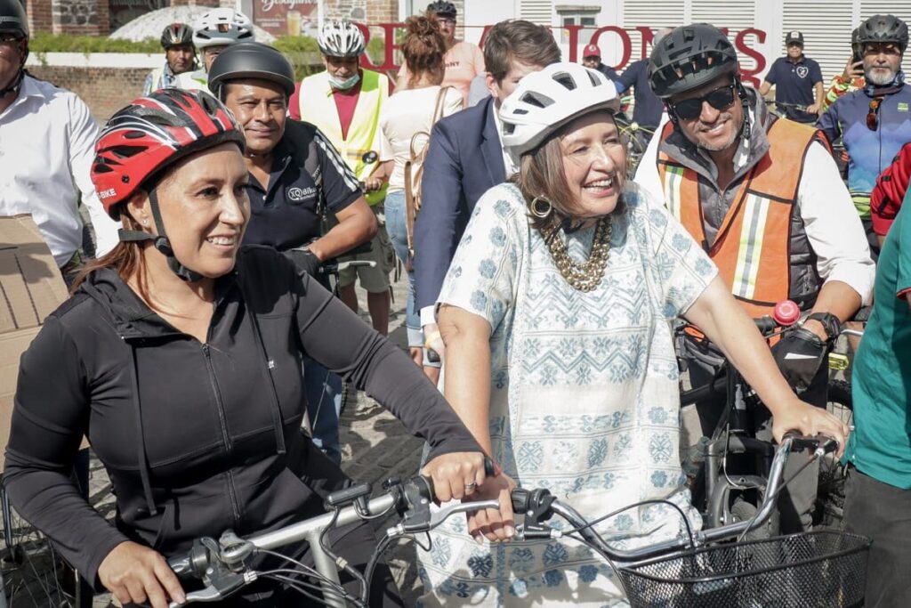 Xóchitl Gálvez rodada ciclista en Puebla