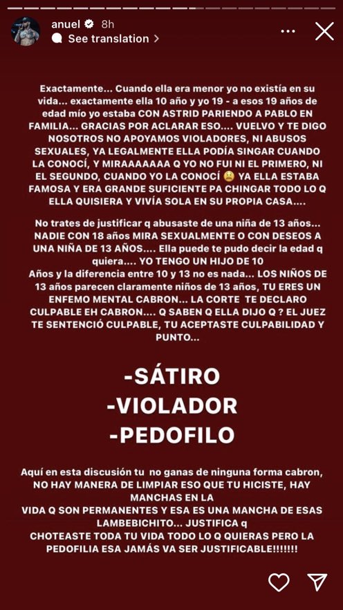 anuel llama pedofilo a