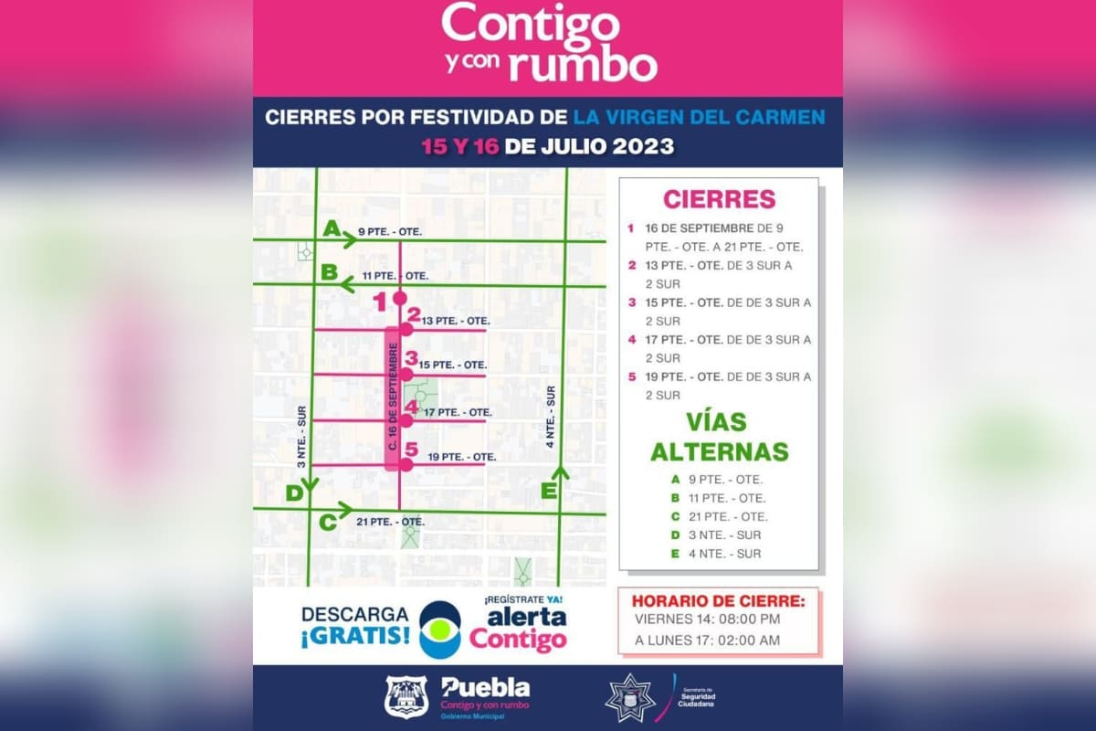Por celebración de Nuestra Señora del Carmen habrá cierres viales 1 cierres celebracion nuestra senora del carmen 1