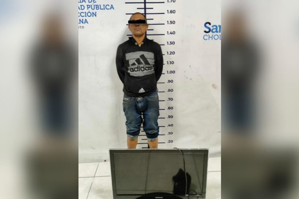 detienen a ladron de tele en cholula 1