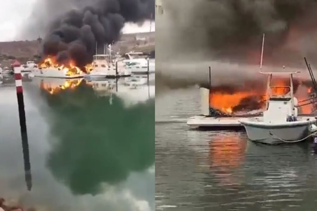 Incendio de yates en baja california sur