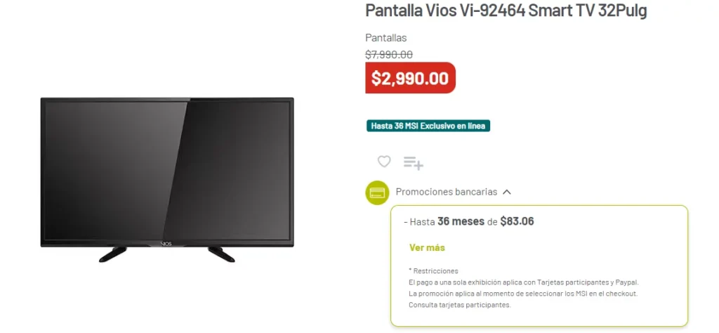 ofertas de pantallas en soriana