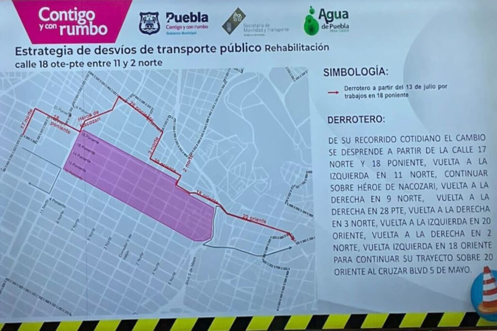 recorrido transporte publico por rehabilitacion 18 ote pte