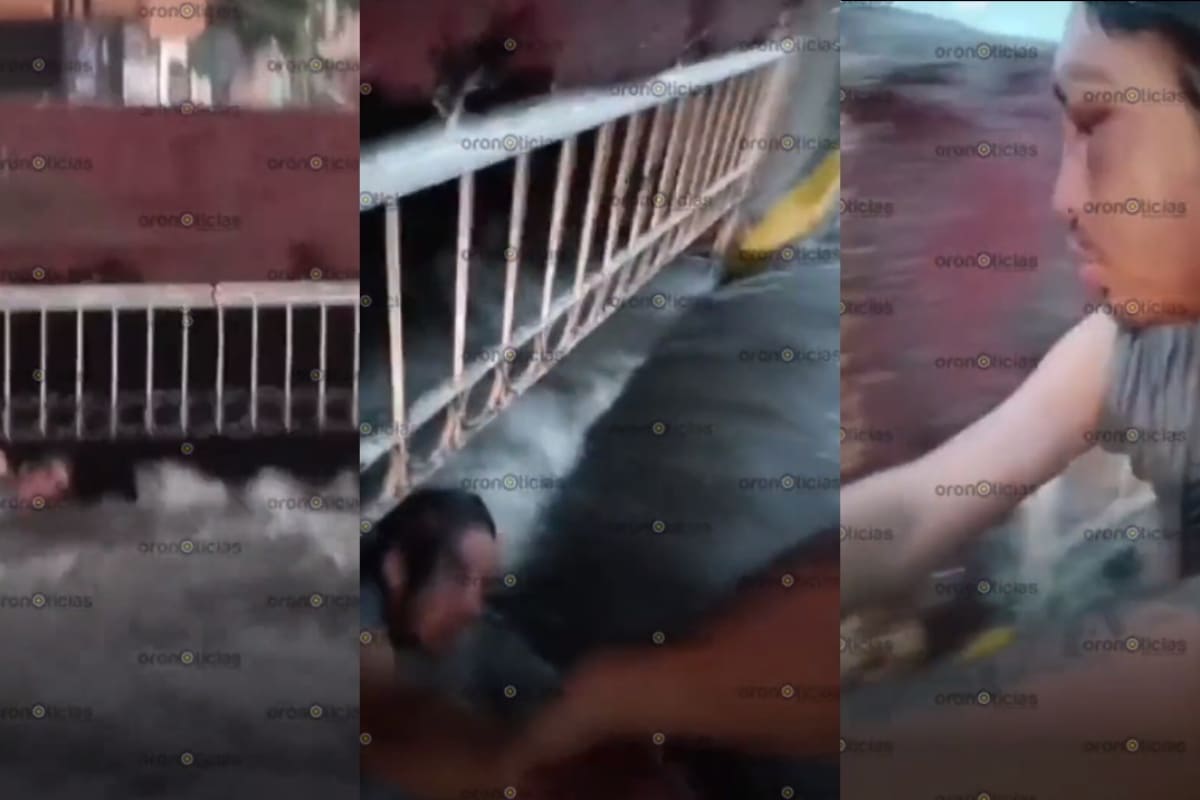 VIDEO: Reportero salva a hombre de ahogarse por inundaciones en Atlixco 3 Salvan a indigente de ahogarse en Atlixco