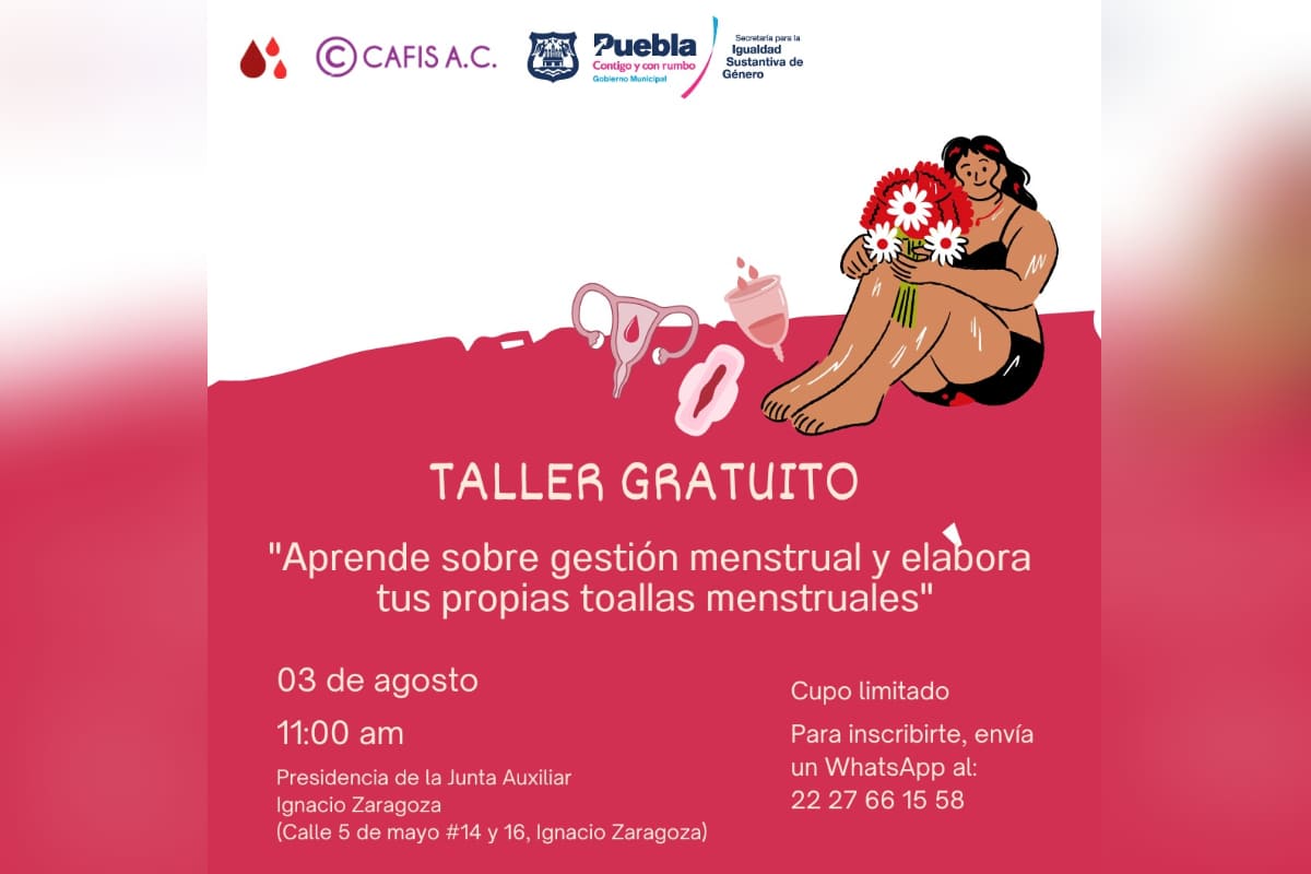 CAFIS y Ayuntamiento de Puebla convocan a taller sobre gestión menstrual 3 Taller de gestión menstrual